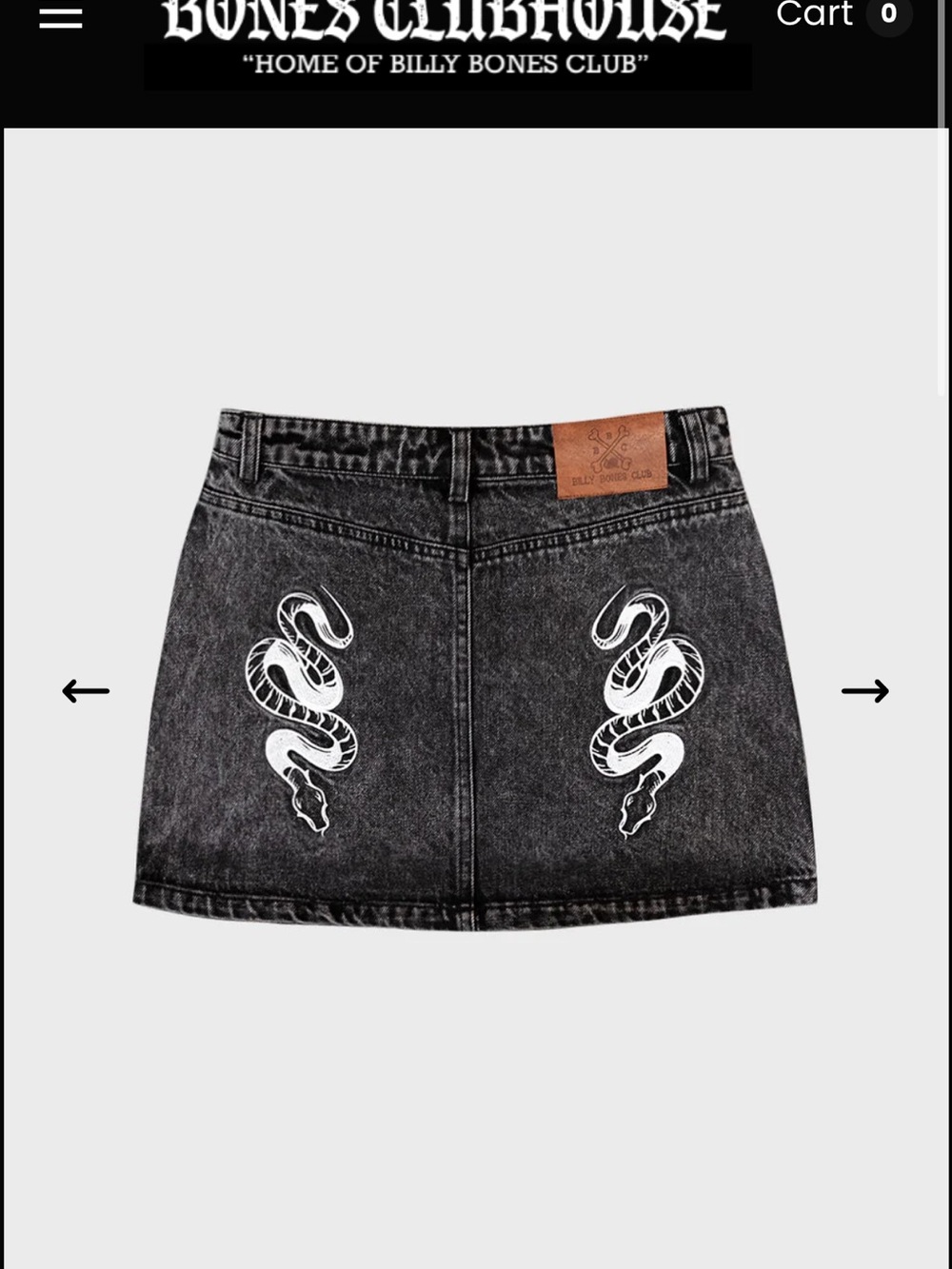 Black Snake Print Denim Mini Skirt